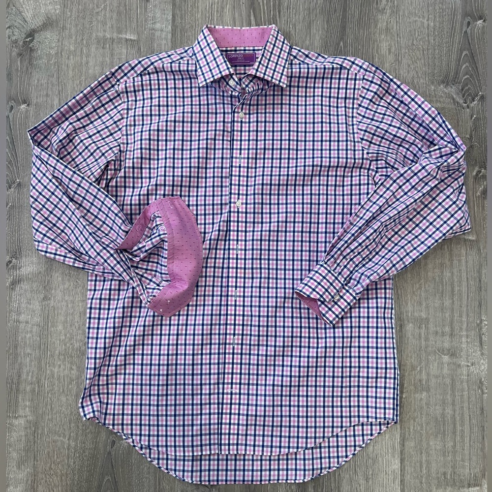 Lorenzo Uomo, men’s button down dress shirt, trim fit